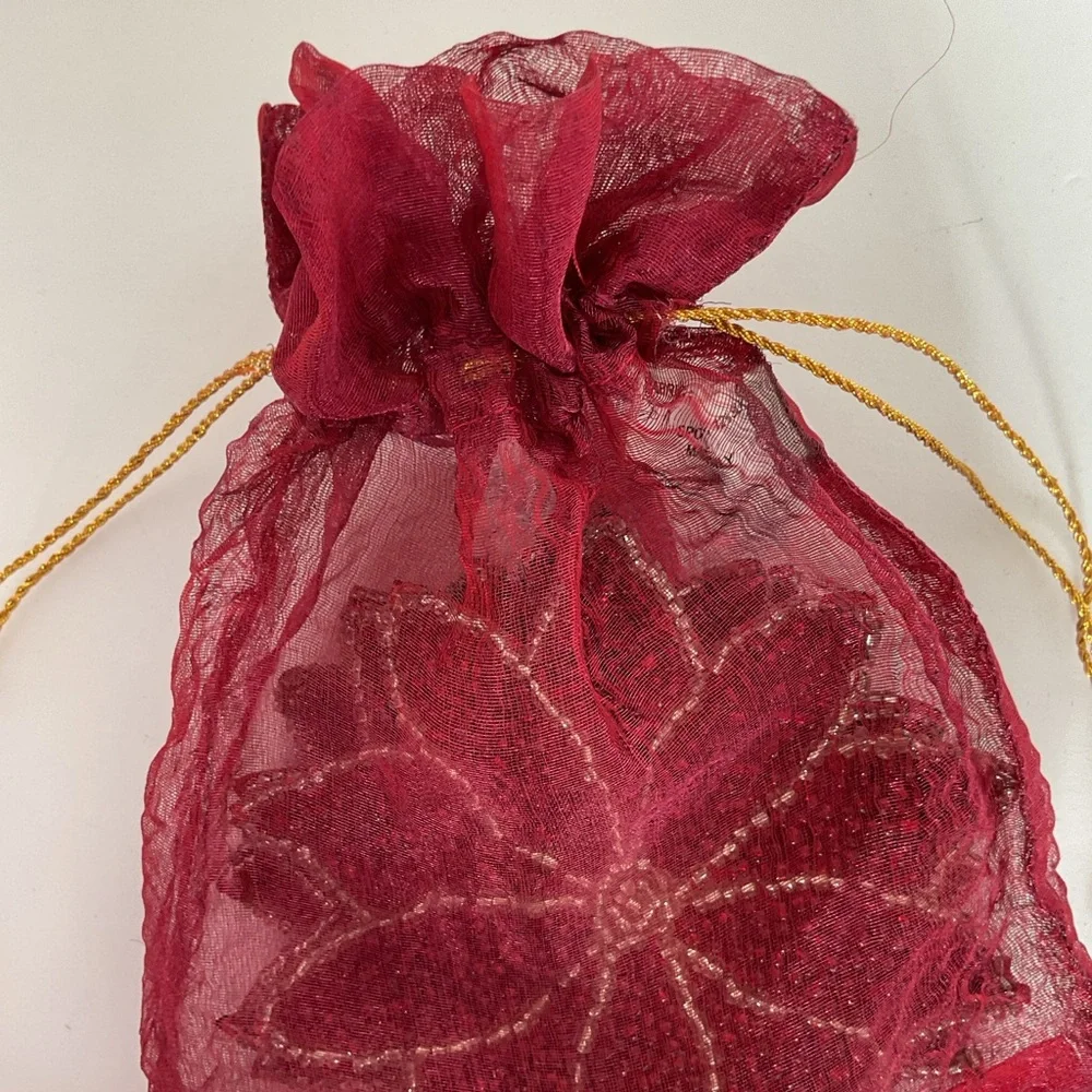 NWOT Red beaded poinsettia coasters